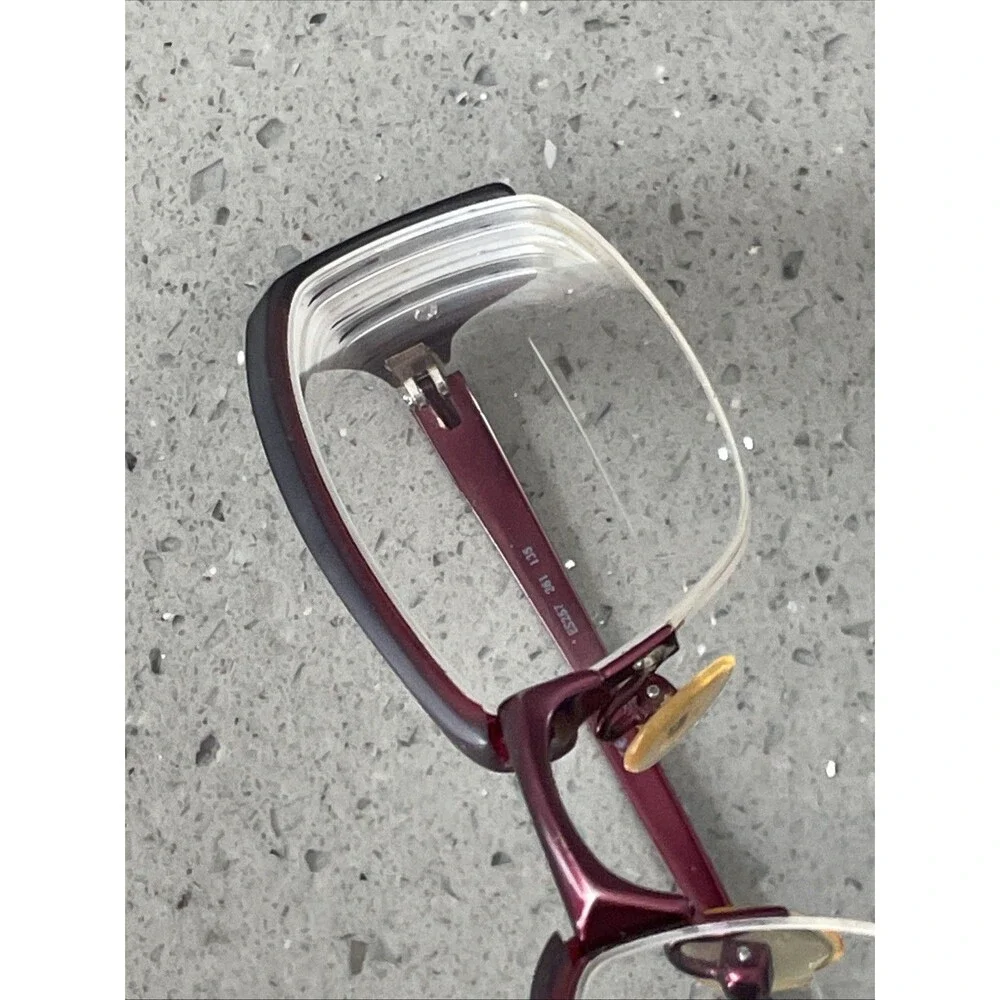 Essence Eyewear ES257 261 53-20-135 Burgundy Half Rim Eyeglasses Frames ONLY